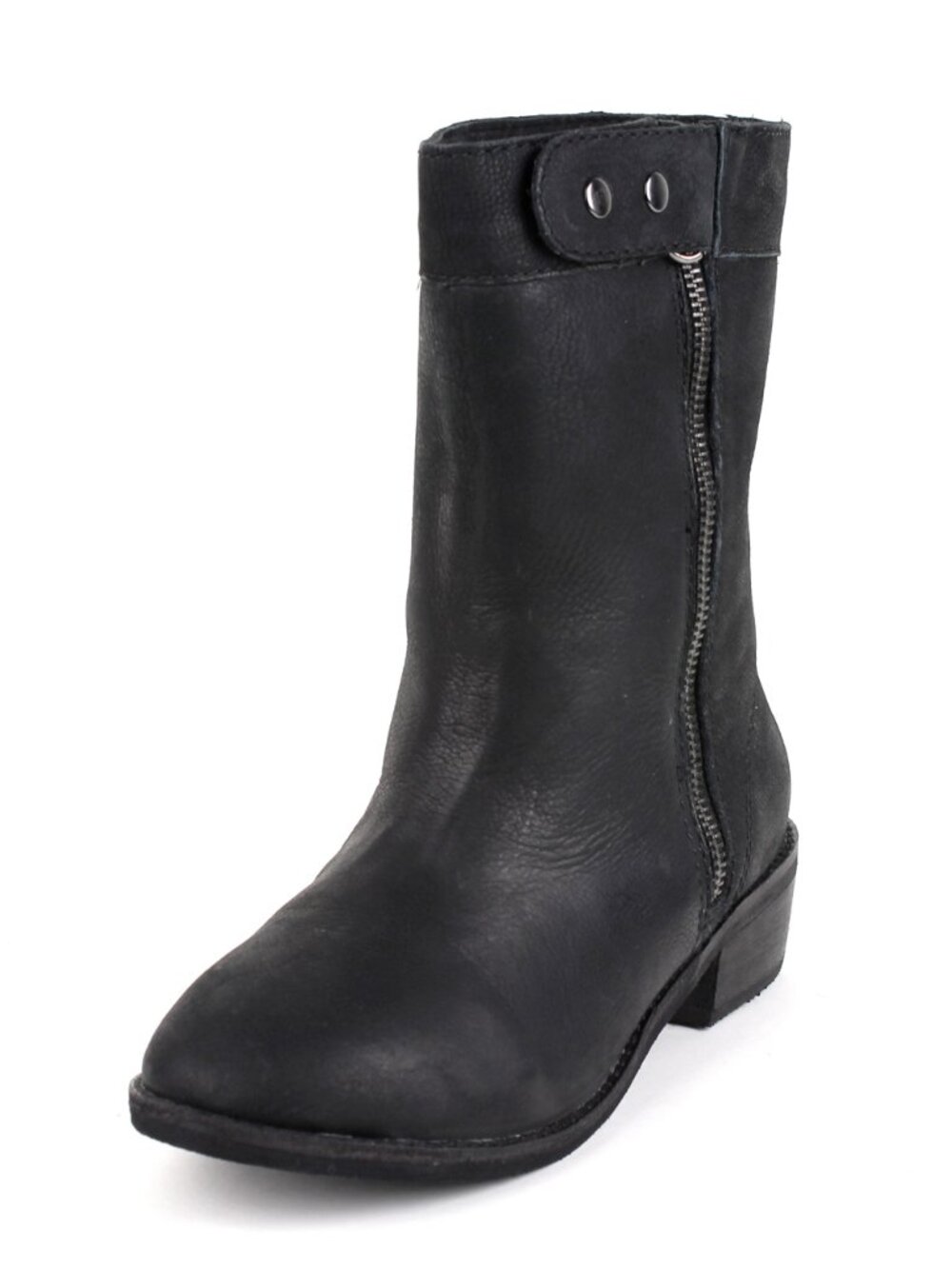 Joe's Jeans Groovy Black Leather Ankle High Boots Size 7/8.5